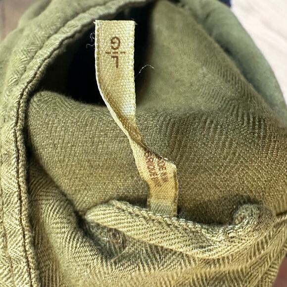 Free People Olive Duster Trench Coat LARGE Oversized Linen Long Fall Grunge Rare - Picture 9 of 9